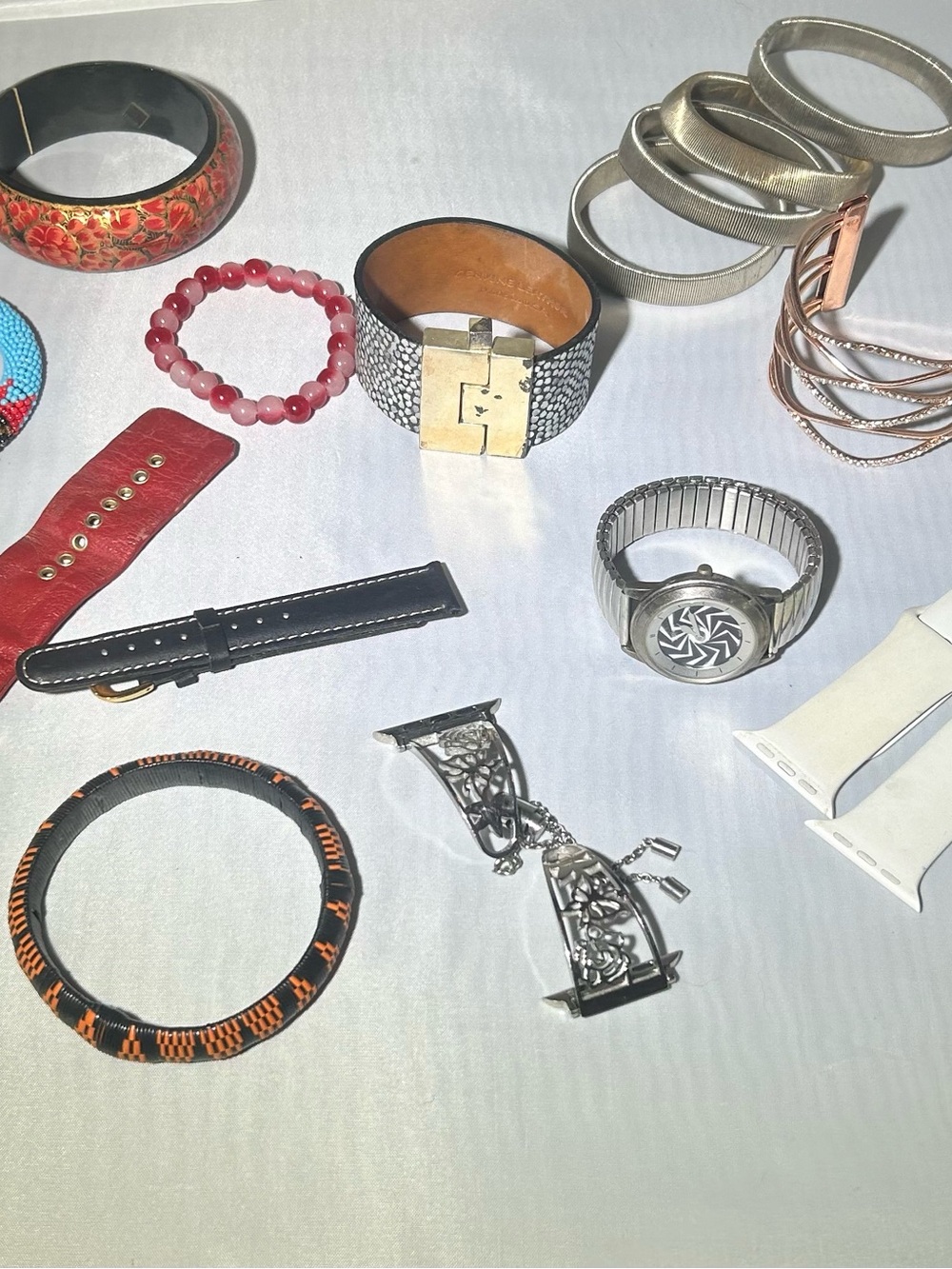 Mixed Bracelet and Watch Lot - Multicolor (Black, Red, Silver, Brown, Orange)